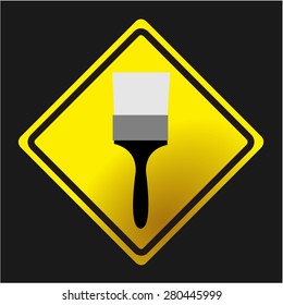 Isolated label with an under construction icon. Vector illustration