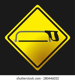 Isolated label with an under construction icon. Vector illustration