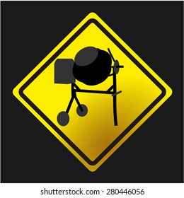 Isolated label with an under construction icon. Vector illustration