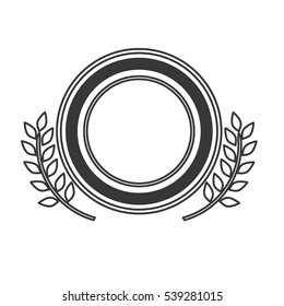 Isolated label with wreath design