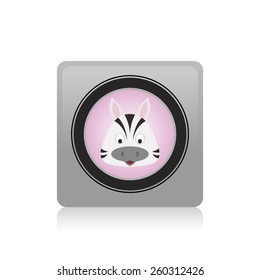 an isolated label with a zebra on a white background