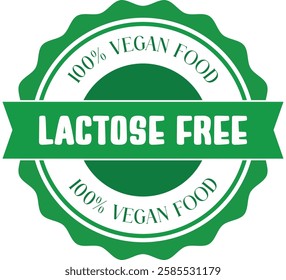 Isolated Lactose free green Label