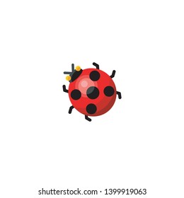 Isolated Lady Beetle Vector Icon, Pictogram