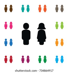 Isolated Lady Icon. Mister Vector Element Can Be Used For Boy, Girl, Gender Design Concept.