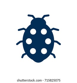 Isolated Ladybug Icon Symbol On Clean Background. Vector Beetle Element In Trendy Style.