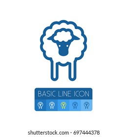 Isolated Lamb Outline. Sheep Vector Element Can Be Used For Sheep, Lamb, Ewe Design Concept.