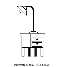 Isolated lamp over table design