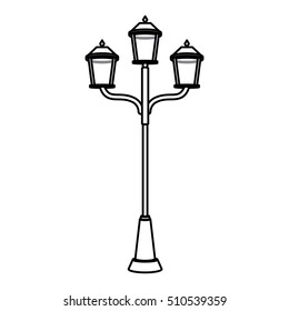 Isolated lamp of park design