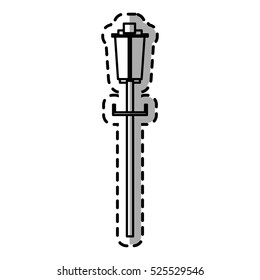 Isolated lamp of park design