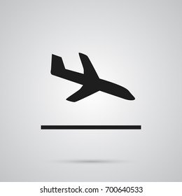 Isolated Landing Icon Symbol On Clean Background. Vector Letdown Element In Trendy Style.