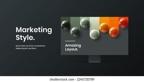 Isolated landing page design vector template. Clean computer display mockup banner concept.