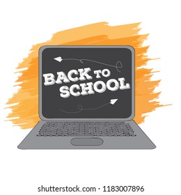 Isolated laptop. Back to school concept image