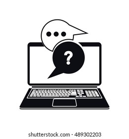 Isolated laptop with bubbles design