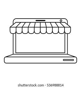Isolated laptop and ecommerce design