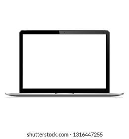 Isolated laptop with empty space on white background