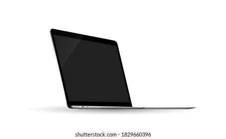 Isolated laptop with empty space on white background
