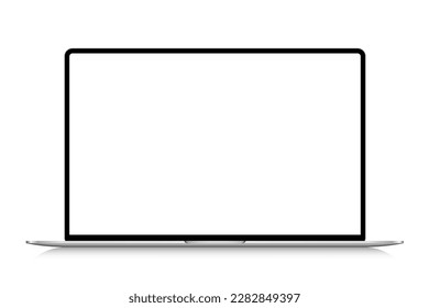 Isolated laptop mockup without background with blank screen. Stock royalty free vector illustration