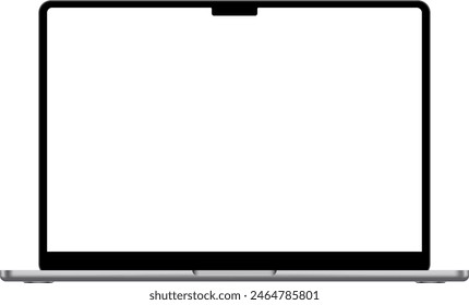 Isolated laptop mockup without background with blank screen. Stock royalty free