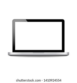 Isolated laptop modern computer in mockup style. Laptop modern white screen on a isolated background. vector illustration eps10