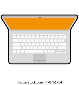 Isolated laptop on a white background, Vector illustration
