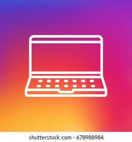 Isolated Laptop Outline Symbol On Clean Background. Vector Notebook Element In Trendy Style.