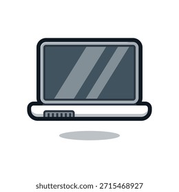 Ilustración de dibujos animados de computadora portátil aislada.