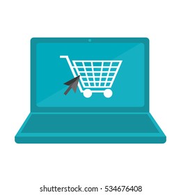 Isolated laptop and shopping design