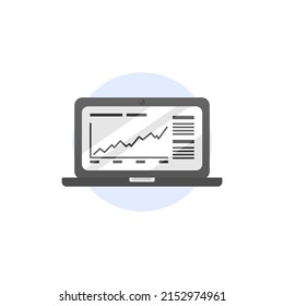 Isolated laptop tranding simple vector logo design