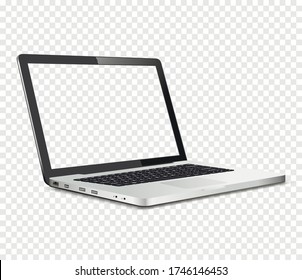 Isolated laptop with transparent screen