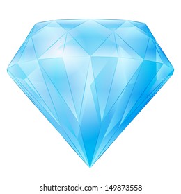isolated large blue diamond vector illustration