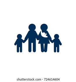 Isolated Large Family Icon Symbol On Clean Background. Vector People Element In Trendy Style.