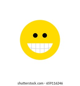 Isolated Laugh Flat Icon. Grin Vector Element Can Be Used For Laugh, Grin, Face Design Concept.