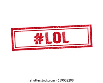 Isolated laugh out  loud red stamp seal text message