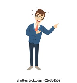 Isolated laughing businessman on white background in suit.