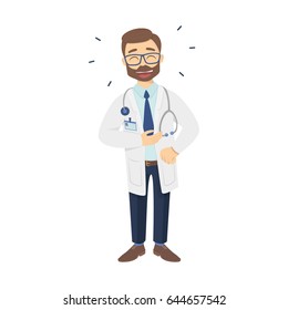 Isolated laughing doctor.