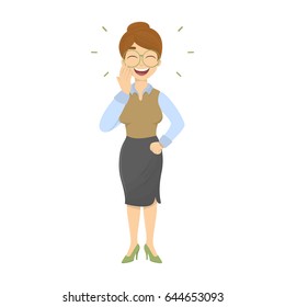 Isolated laughing teacher.