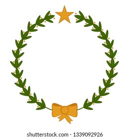 Isolated laurel wreath image. Vecor illustration design