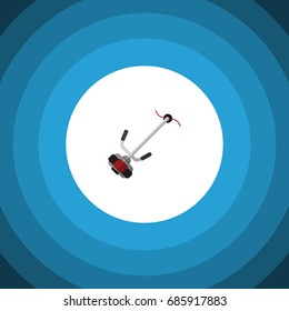 Isolated Lawn Mower Flat Icon. Grass-Cutter Vector Element Can Be Used For Lawn, Mower, Cutter Design Concept.