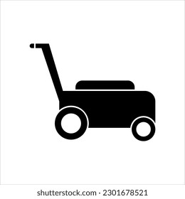 Isolated lawn mower icon. Farm equipment. Editable color. EPS vector file