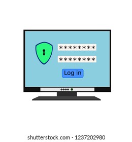 Isolated lcd monitor computer technology device display safety information