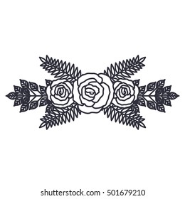 Isolated leaf and flower plant design