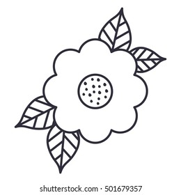 Isolated leaf and flower plant design