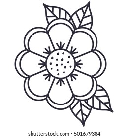 Isolated leaf and flower plant design