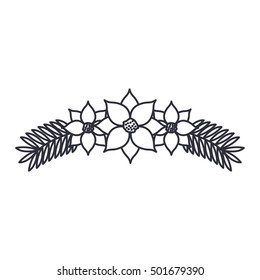 Isolated leaf and flower plant design