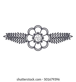 Isolated leaf and flower plant design