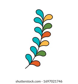 Icono de hoja aislada diseño de vegetación floral jardín adorno botánico y tema de la vida Ilustración vectorial