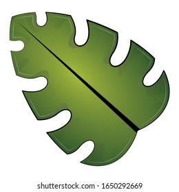 Isolated leaf image. Green foliage - Vector illustration