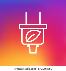 Isolated Leaf Outline Symbol On Clean Background. Vector Plug Element In Trendy Style.