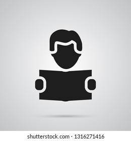 Isolated learning icon symbol on clean background. Vector reading element in trendy style.