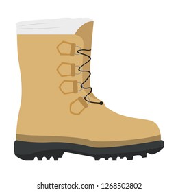 Isolated leather shoes. Winter clothes. Vector illustration design